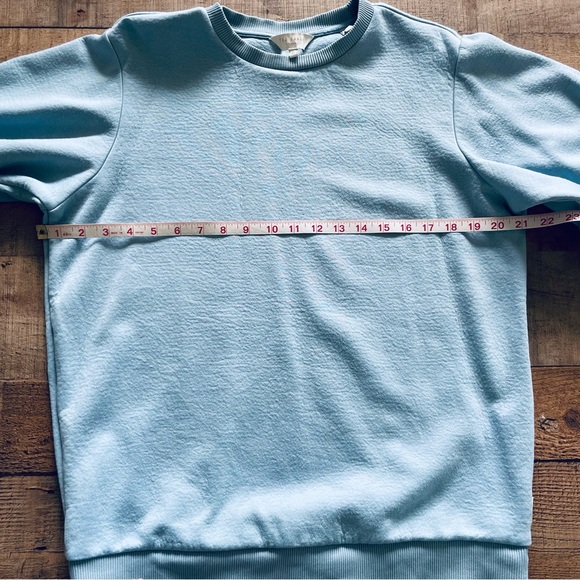 Ted Baker Puff Sleeve Pleat Sweatshirt Ice Blue Size US 6 - Picture 6 of 12
